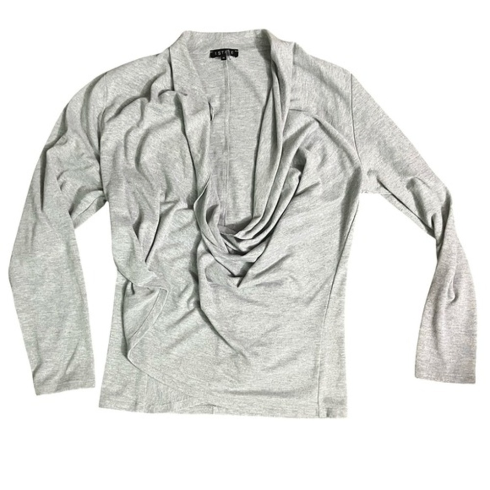 1. STATE Womens XL Gray Long Sleeve Draped‎ Cowl Neck Knit Top Blouse